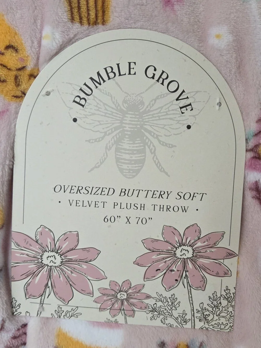 BUMBLE GROVE Bunny & Cupcake Plush Throw Blanket